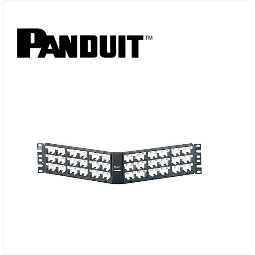 Panduit Mini-Com Angled Patch Panel 72 Port Modular High Density Unshielded 2U Black