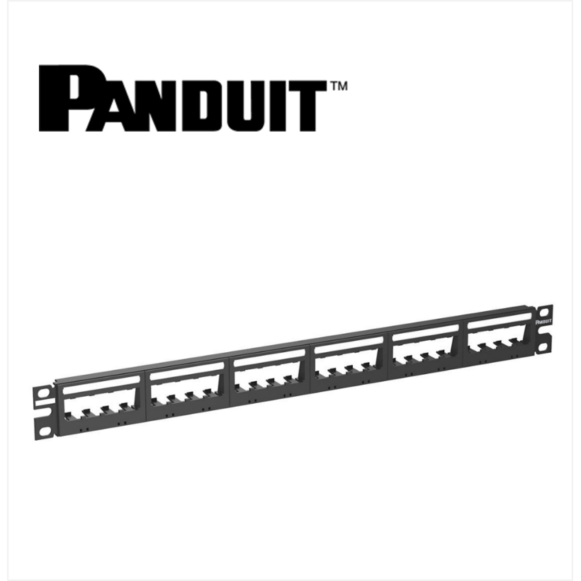 Panduit Mini-Com Patch Panel 24 Port Ultimate ID Modular Unshielded 1U Black