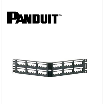 Panduit Mini-Com Angled Patch Panel 48 Port Ultimate ID Modular Unshielded 2U Black