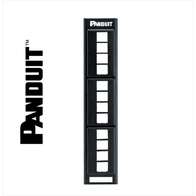 Panduit NetKey Patch Panel Flat 12 Port Wall-Mount Black