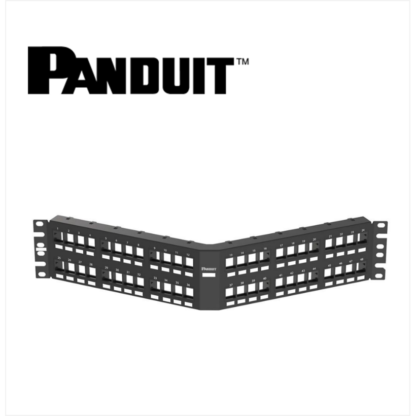 Panduit NetKey Patch Panel Angled 48 Port 2U Black