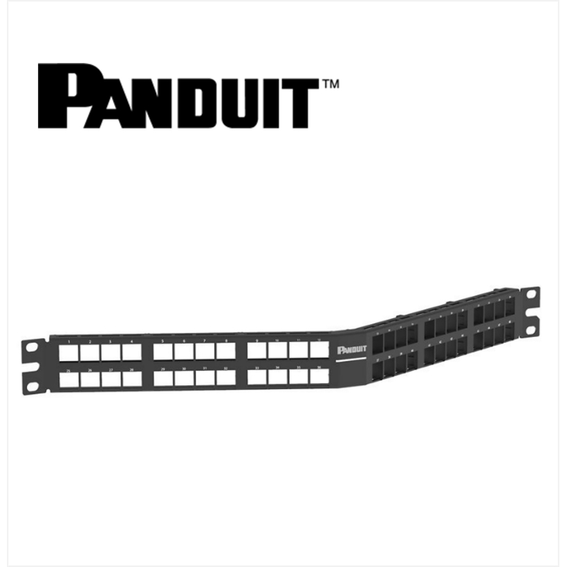 Panduit NetKey Patch Panel Angled 48 Port High Density 1U Black