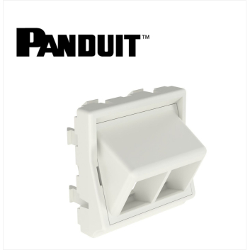 Panduit NetKey 45 x 45 mm 2-port single gang sloped faceplate kit