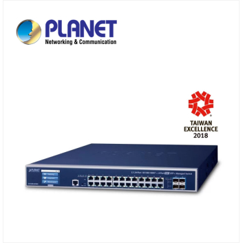 L3 24-Port 10/100/1000T + 4-Port 10G SFP+ Managed Switch with Color LCD Touch Screen