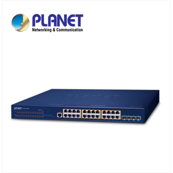 Layer 3 24-Port 10/100/1000T 802.3at PoE + 4-Port 10G SFP+ Stackable Managed Switch