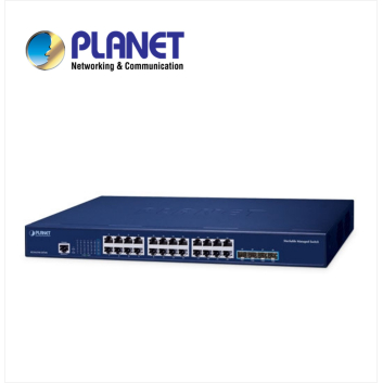 Layer 3 24-Port 10/100/1000T + 4-Port 10G SFP+ Stackable Managed Switch