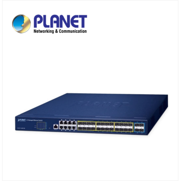 Layer 3 16-Port 100/1000X SFP + 8-Port Gigabit TP/SFP combo + 4-Port 10G SFP+ Managed Ethernet Switch with 36-72V DC Redundant Power