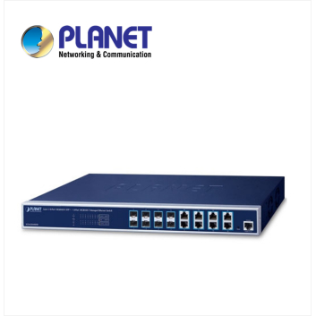 Layer 3 8-Port 10GBASE-X SFP+ + 8-Port 10GBASE-T Managed Ethernet Switch with 48V DC Redundant Power