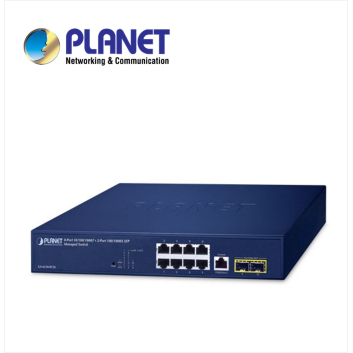 IPv4/IPv6, 8-Port 10/100/1000T + 2-Port 100/1000X SFP L2/L4 SNMP Manageable Gigabit Ethernet Switch