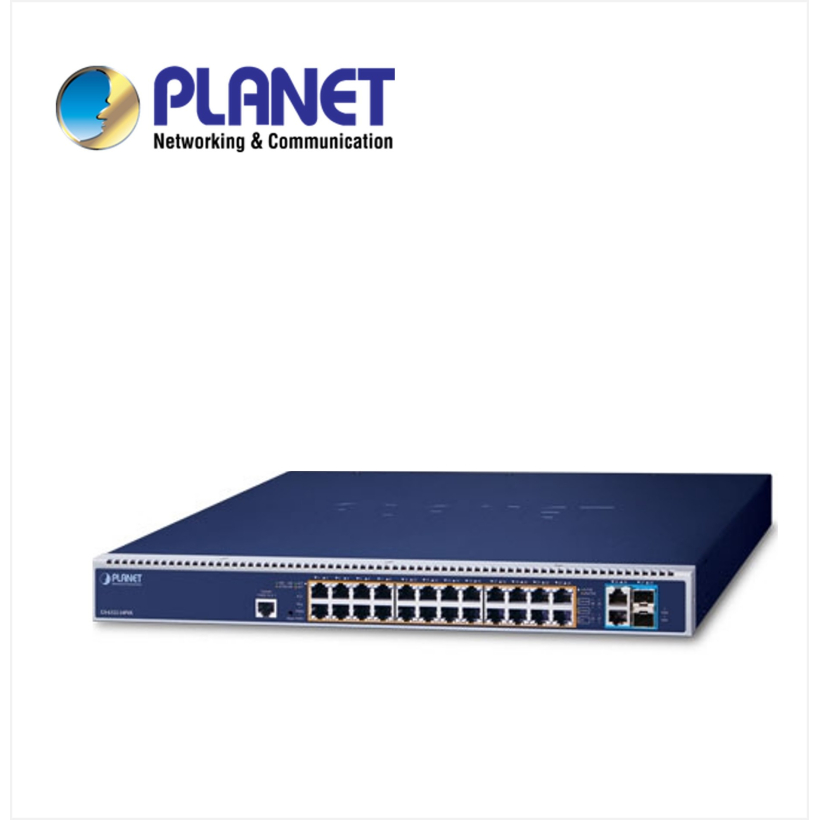 L3 24-Port 10/100/1000T 95W 802.3bt PoE + 2-Port 10GBASE-T + 2-Port 10G SFP+ Managed Switch with dual modular power supply slots