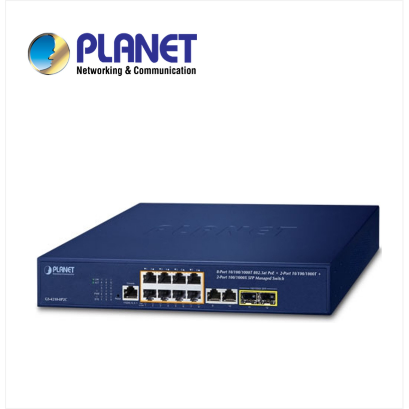 IPv4/IPv6, 8-Port Managed 802.3at POE+ Gigabit Ethernet Switch  +  2-Port 10/100/1000Mbps RJ45 + 2-Port 100/1000X SFP