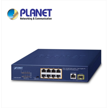 8-Port 10/100TX 802.3at PoE + 1-Port 10/100/1000T + 1-Port 100/1000X SFP Desktop Switch