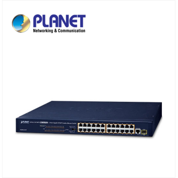 24-Port 10/100TX 802.3at PoE + 1-Port Gigabit TP/SFP combo Ethernet Switch