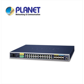 IP30 19" Rack Mountable Industrial L3 Managed Core Ethernet Switch, 24*1000T with 4 shared 100/1000X SFP + 4*10G SFP+