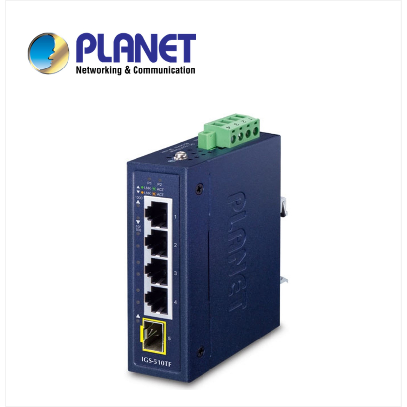 IP30 Compact size 4-Port 10/100/1000T + 1-Port 100/1000X SFP Gigabit Ethernet Switch