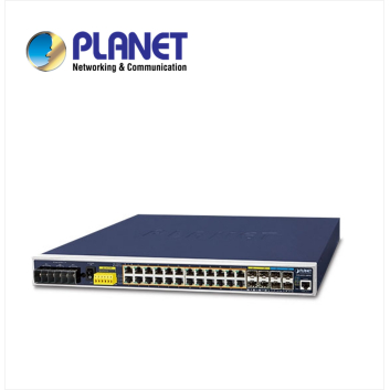 IP30 19" Rack Mountable Industrial L3 Managed PoE Switch, 24-Port 10/100/1000T 802.3at PoE + 4-Port 10G SFP+