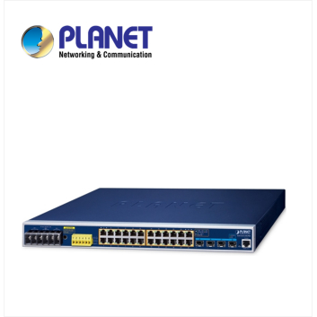 IP30 19" Rack Mountable Industrial L3 Managed PoE Switch, 24-Port 10/100/1000T 95W 802.3bt PoE + 4-Port 10G SFP+