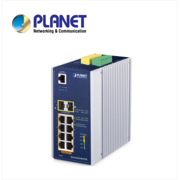 IP30 DIN-rail Industrial L3 8-Port 10/100/1000T 802.3bt PoE + 2-port 1G/2.5G SFP Full Managed Switch