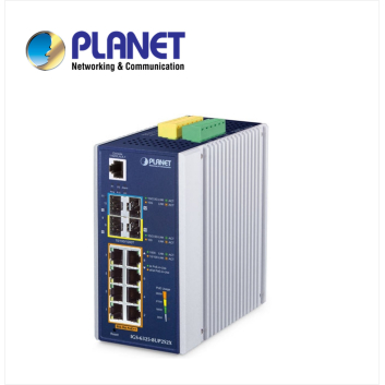 IP30 DIN-rail Industrial L3 8-Port 10/100/1000T 802.3bt PoE + 2-port 1G/2.5G SFP + 2-Port 10G SFP+ Full Managed Switch