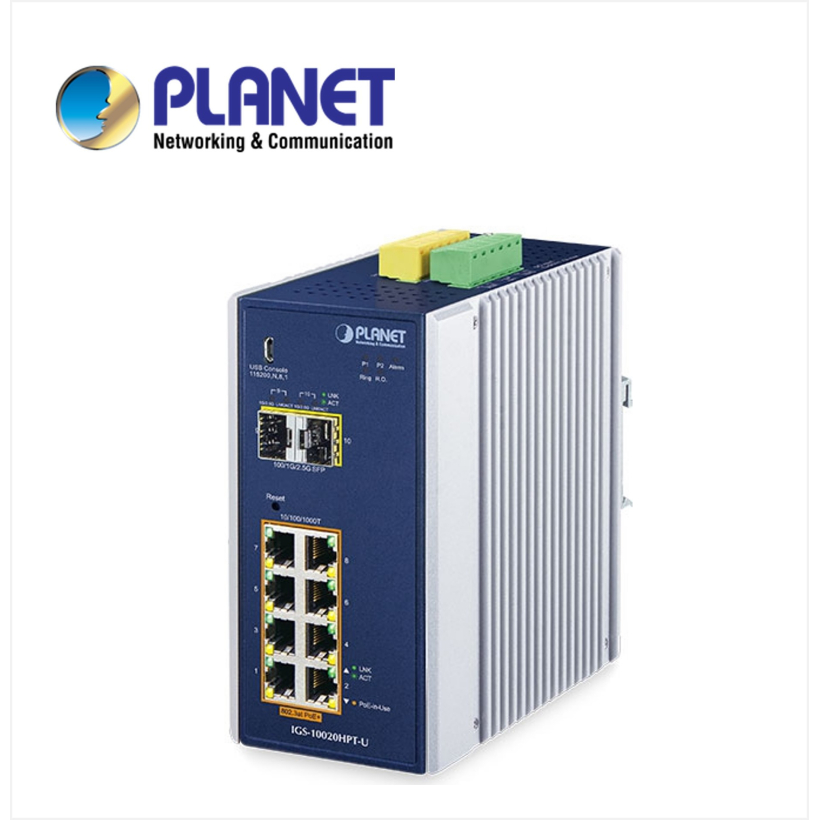 IP30 Industrial L2+/L4 8-Port 1000T 802.3at PoE + 2-Port 1G/2.5G SFP Full Managed Switch,e-mark certified