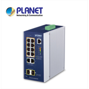 IP30 Industrial L2/L4 8-Port 10/100/1000T 802.3bt PoE + 2-Port 10/100/1000T + 2-Port 100/1000X SFP Managed Switch