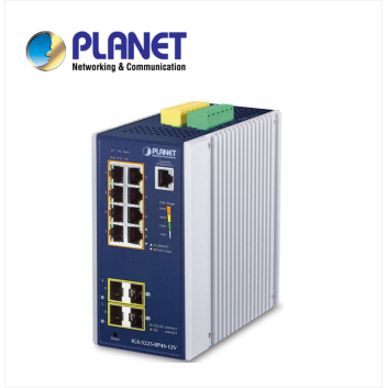 IP30 Industrial L2+/L4 8-Port 1000T 802.3at PoE + 2-Port 100/1G SFP + 2-Port 1G/2.5G SFP Managed Switch w/ 12V Booster