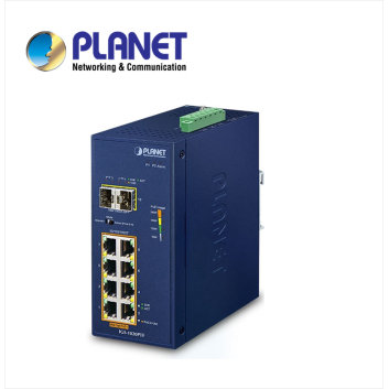 IP30 Industrial 8-Port 10/100/1000T 802.3at PoE + 2-Port 100/1000X SFP Ethernet Switch