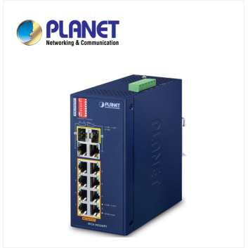 IP30 Industrial 8-Port 10/100TX 802.3at PoE + 2-Port Gigabit TP/SFP combo Ethernet Switch