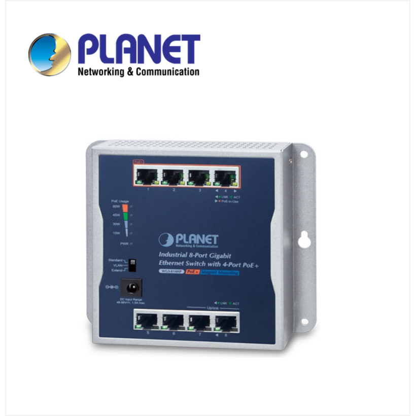 P30 Industrial 8-Port 10/100/1000T Wall-mount Gigabit Switch with 4-Port 802.3at PoE+