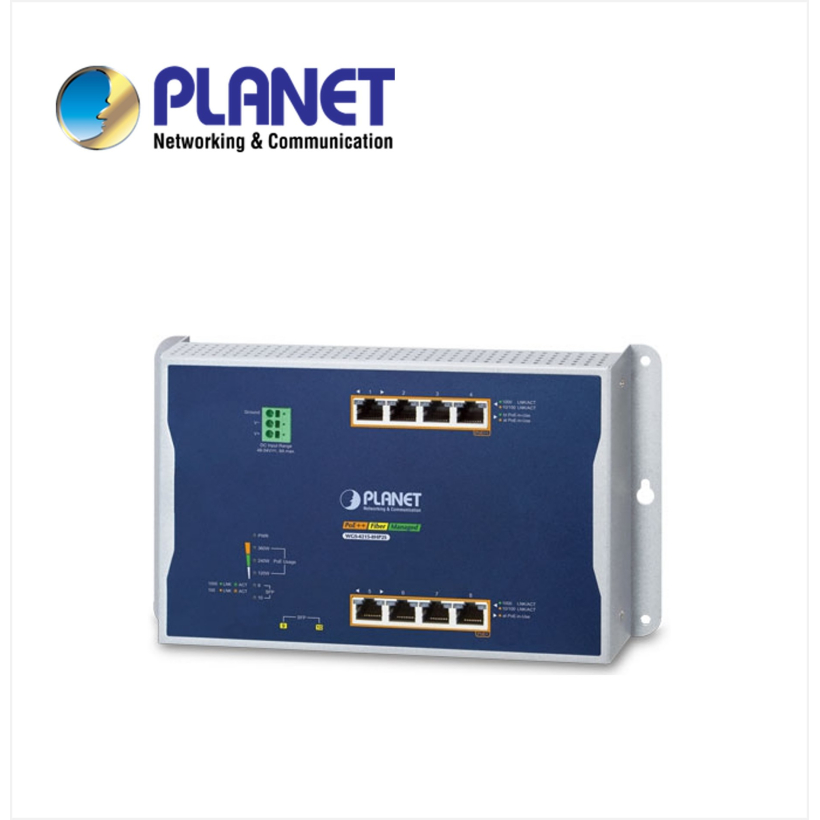 IP30, IPv6/IPv4, 4-Port 10/100/1000T 802.3bt 95W PoE + 4-Port 10/100/1000T 802.3at PoE + 2-Port 100/1000X SFP Wall-mount Managed Switch