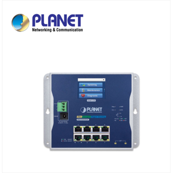 IP30, IPv6/IPv4, L2+ 8-Port 10/100/1000T + 2-Port 1G/2.5G SFP Wall-mount Managed Switch with LCD touch screen