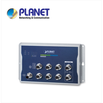 IP40, IPv6/IPv4 Industrial L2+ 8-Port 10/100/1000T M12 Wall-mount Managed Switch