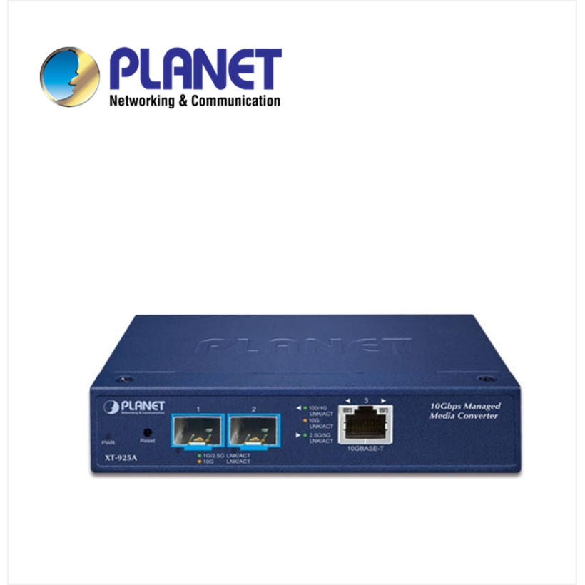 1-Port 10G/5G/2.5G/1G/100BASE-T + 2-Port 10G/1GBASE-X SFP+ Managed Media Converter