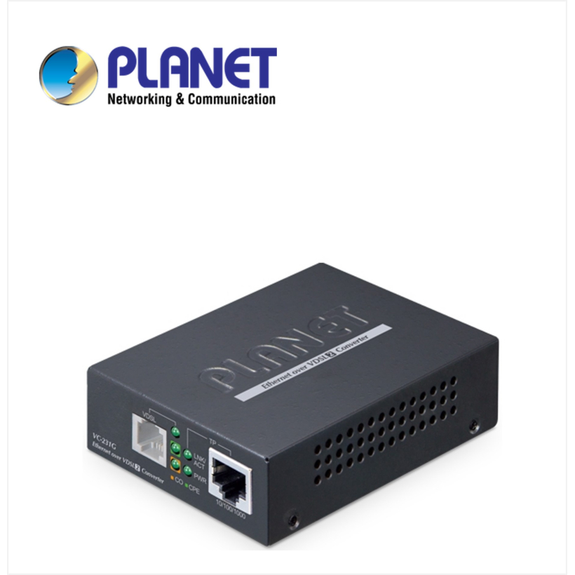 1-Port 10/100/1000T Ethernet to VDSL2 Converter -30a profile w/ G.vectoring, RJ11