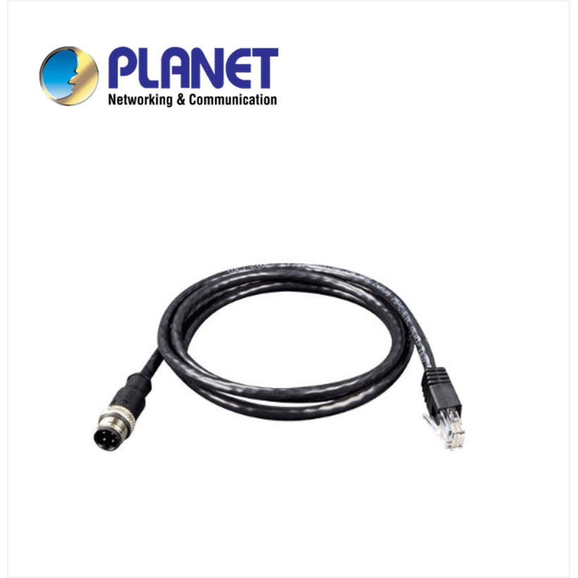 4-Pin D-Coding M12 Male to RJ-45 Ethernet Cable, 1.2 meters