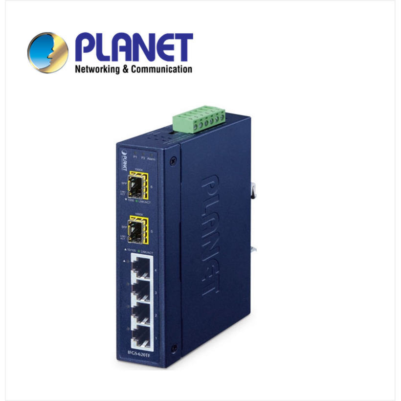 Industrial 4-Port 10/100BASE-TX + 2-Port 1000BASE-X SFP Ring Ethernet Switch