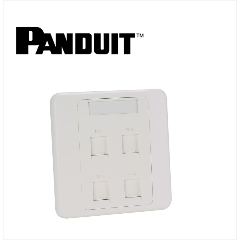Panduit Mini-Com priza ingropata 86x86mm 4 porturi Arctic White