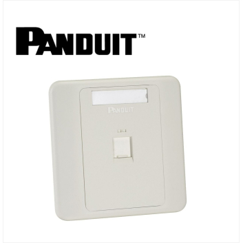 Panduit NetKey 1-port 86mm x 86mm shuttered faceplate with labels