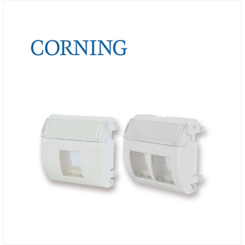 FutureCom™ Keystone Outlet 45 x 45 mm,  French Style, 2 Ports with Shutter