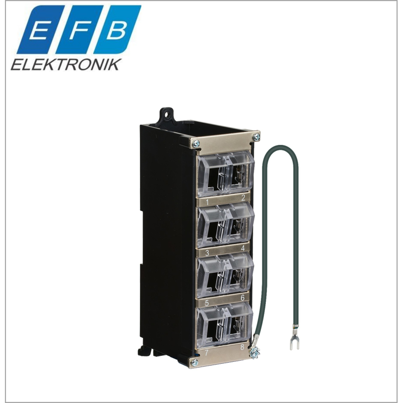 Keystone distributor housing 8-Port for DIN rail and wall mounting, plastic