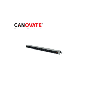 Modul de alimentare din aluminiu 1U / 19'' cu 8 prize tip Schuko cu  switch on/off