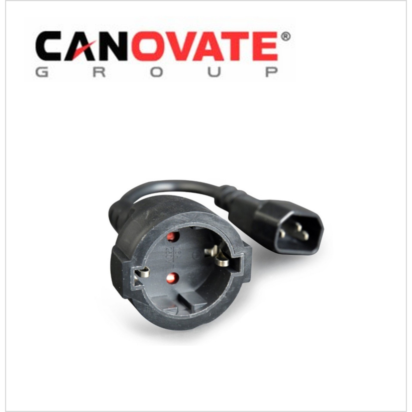 Adaptor IEC C14 tata - Schuko mama, 15 cm