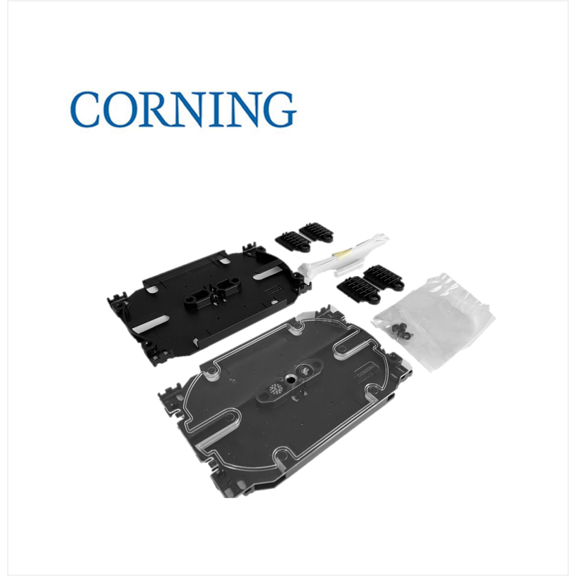DIN Splice Cassettes, 1 x cover, 2 x holder for heat-shrink, 12f