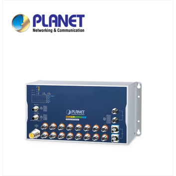 Industrial L3 16-Port 10/100/1000T 802.3at PoE M12 + 2-Port 10GBASE-T M12 + 2-Port 10G Q-ODC Managed Ethernet Switch